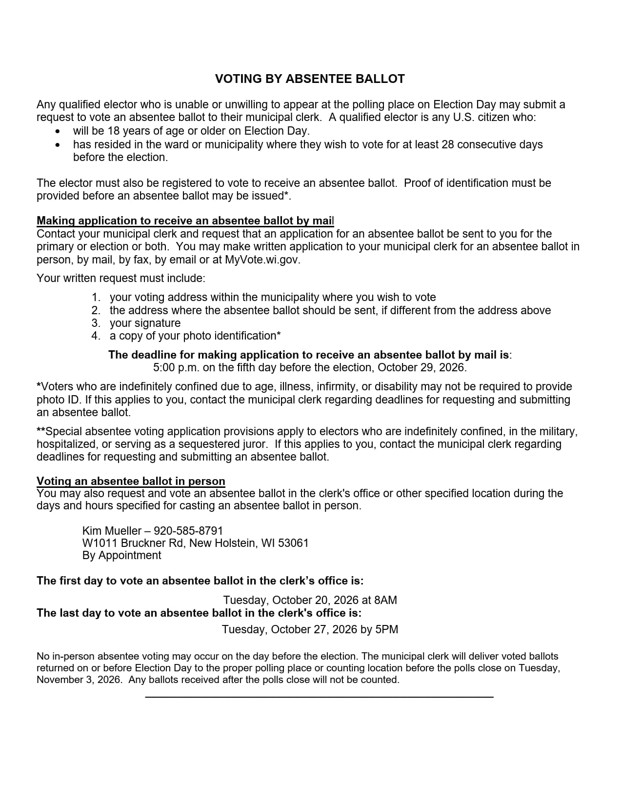 Voting by Absentee Ballot